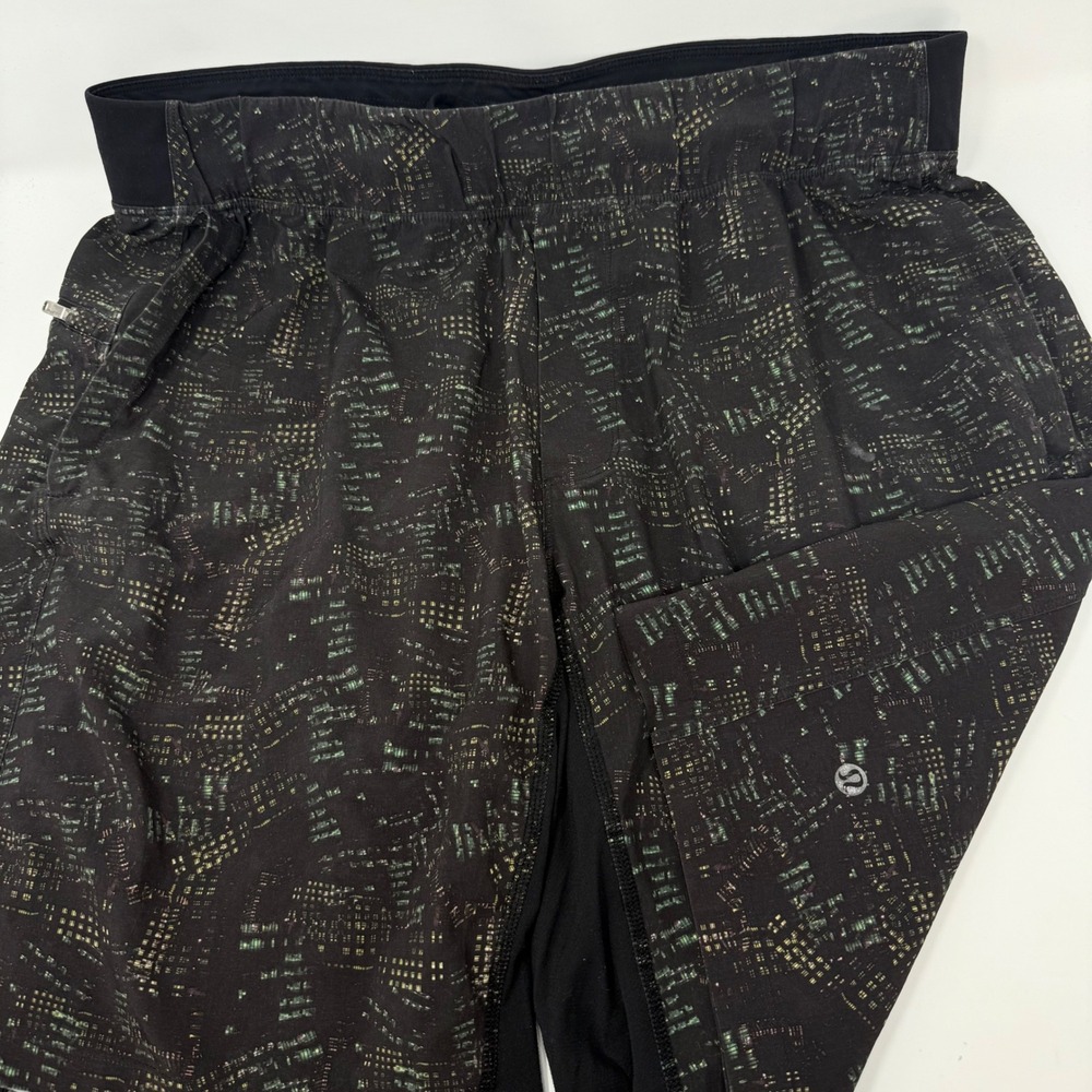 Lululemon Surge Short 9" Lined Night View Black Multi Mens XL Running Shorts